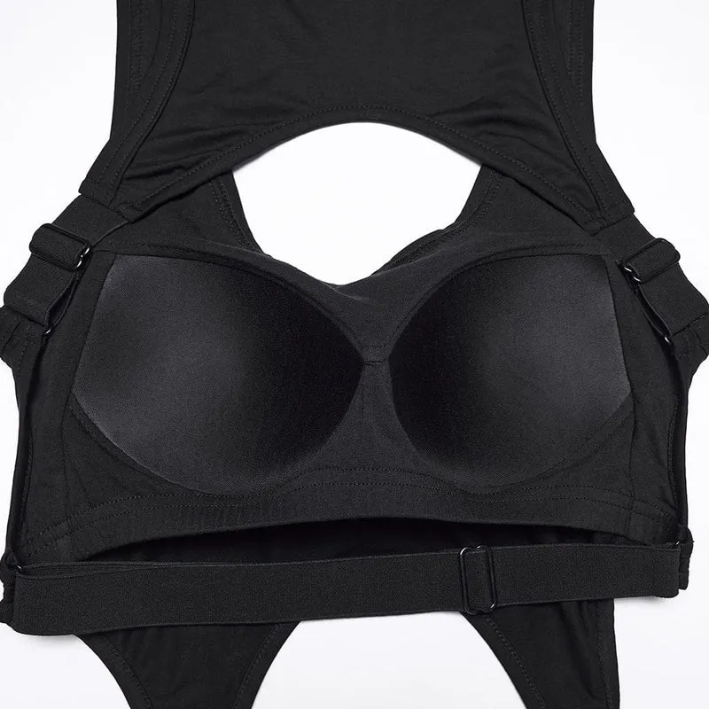 Gothic-Tanktop für Damen mit verstellbaren Trägern und Cut-outs