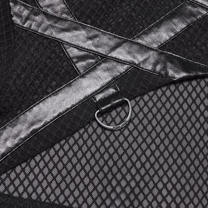 Punk-Pullover für Damen, transparenter Kapuzencape
