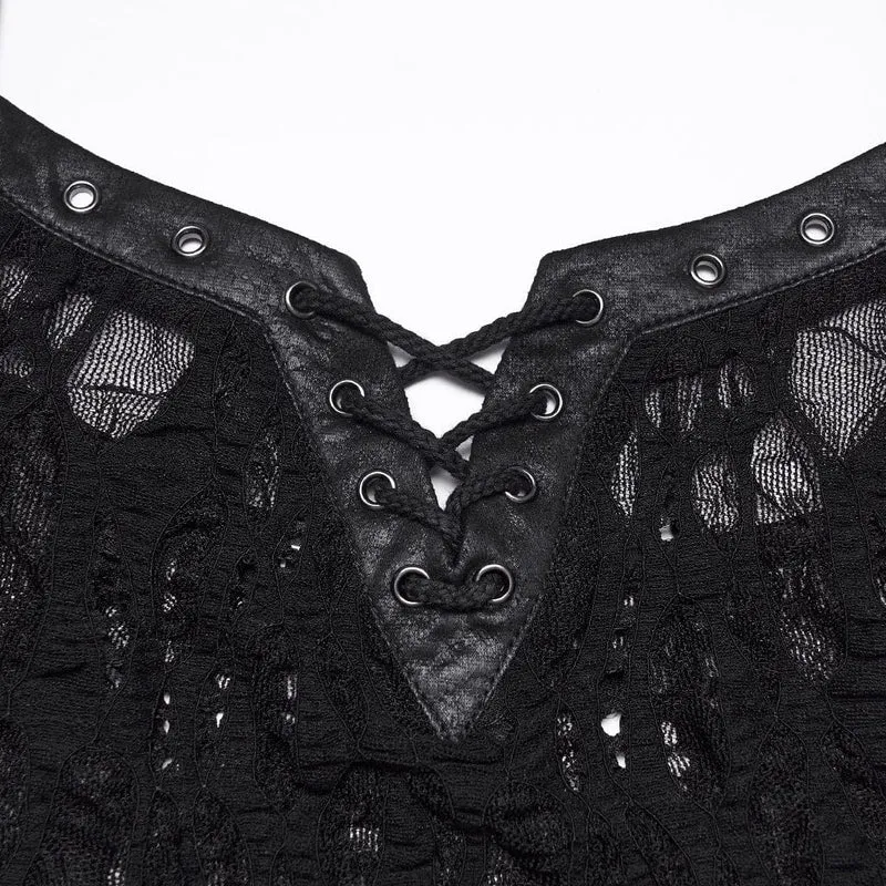 Punk-Bustier für Damen, zerrissen und transparent