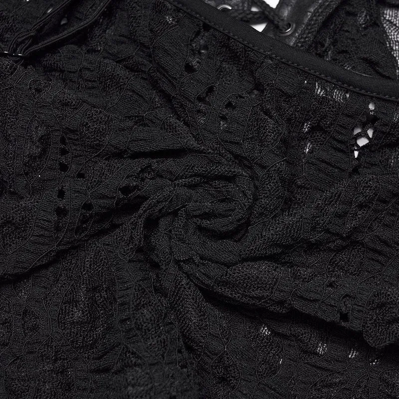 Punk-Bustier für Damen, zerrissen und transparent