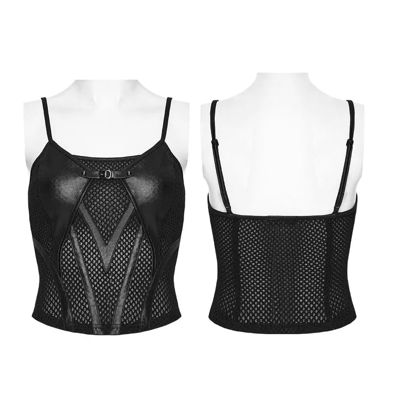 Punk-Patchwork-Mesh-Bustier für Damen