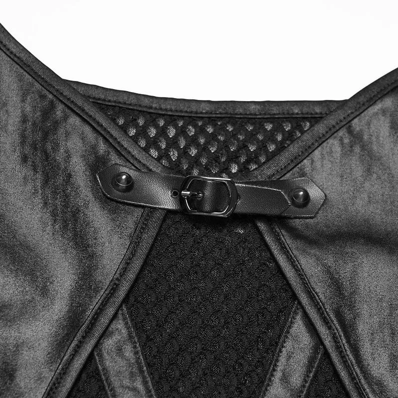 Punk-Patchwork-Mesh-Bustier für Damen