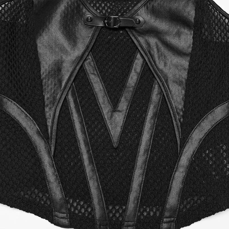 Punk-Patchwork-Mesh-Bustier für Damen