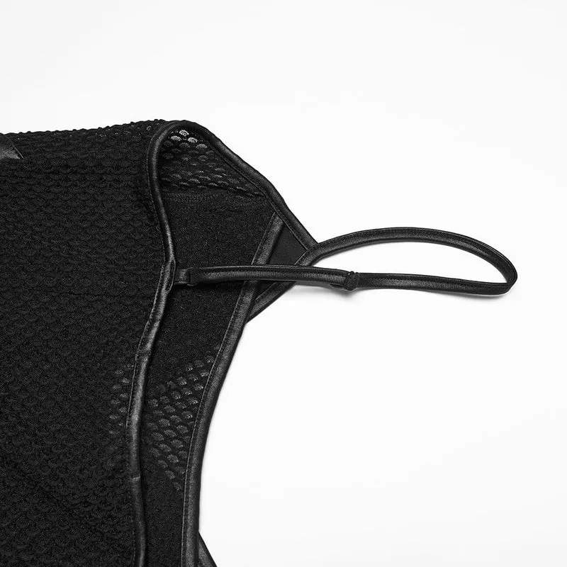 Punk-Patchwork-Mesh-Bustier für Damen