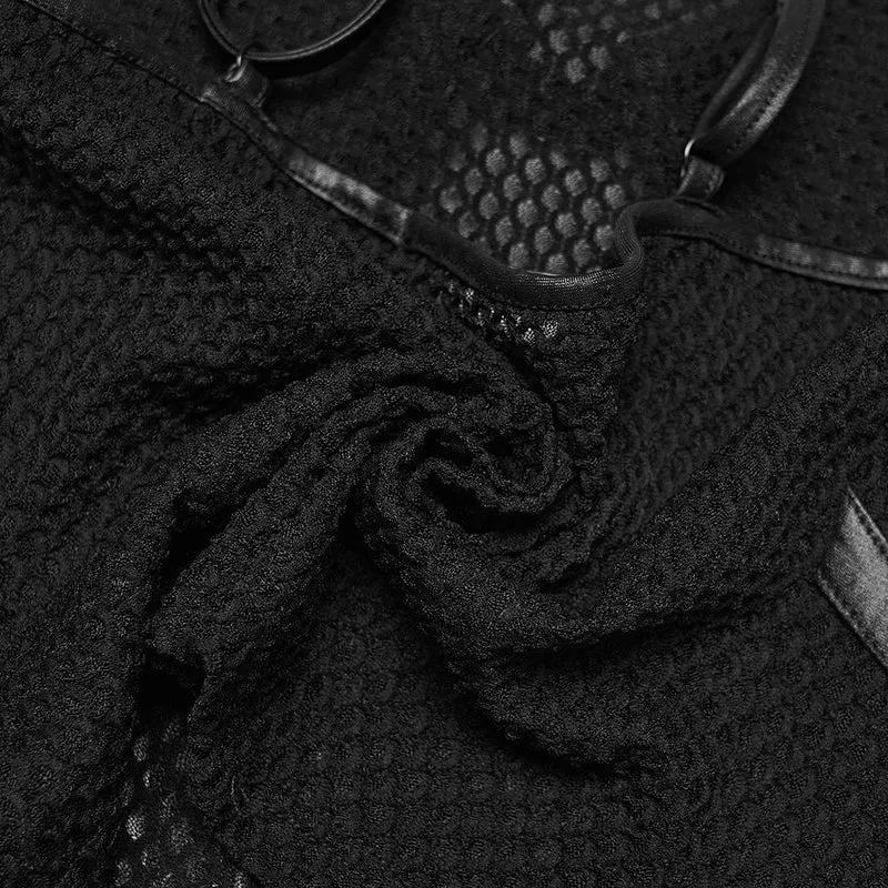 Punk-Patchwork-Mesh-Bustier für Damen