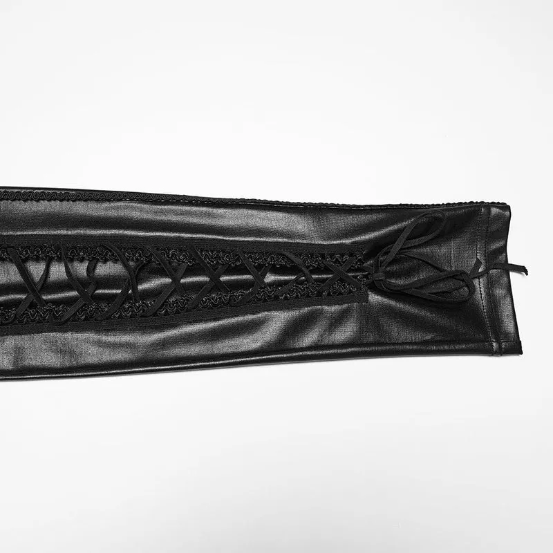 Gothic-bestickte, transparente Leggings für Damen