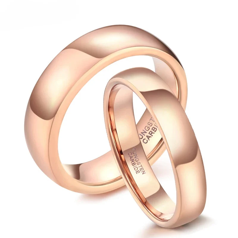 Couple Wedding Rings Rose Gold