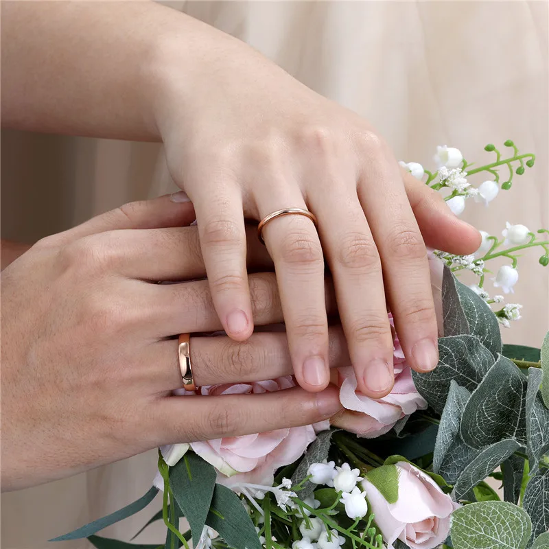 Couple Wedding Rings Rose Gold