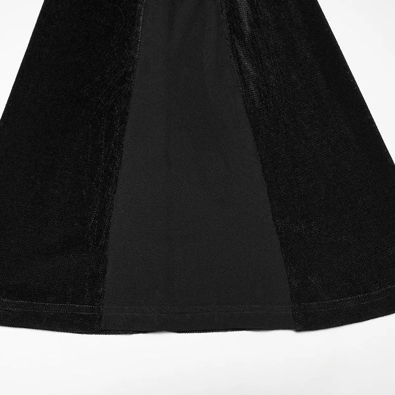 Gothic-Hose für Damen mit floralem Spitzeneinsatz und ausgestelltem Bein