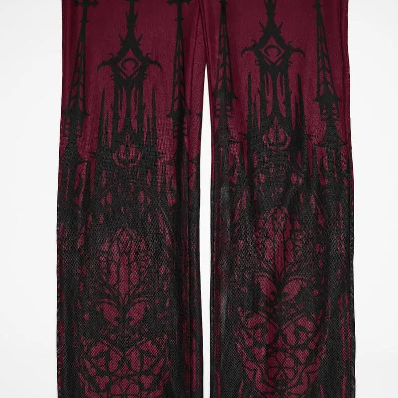 Leggings für Damen mit gotischem Totenkopf-Print