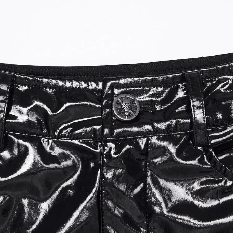 Punk-Shorts für Damen mit Nieten, Reißverschlüssen und Cut-outs