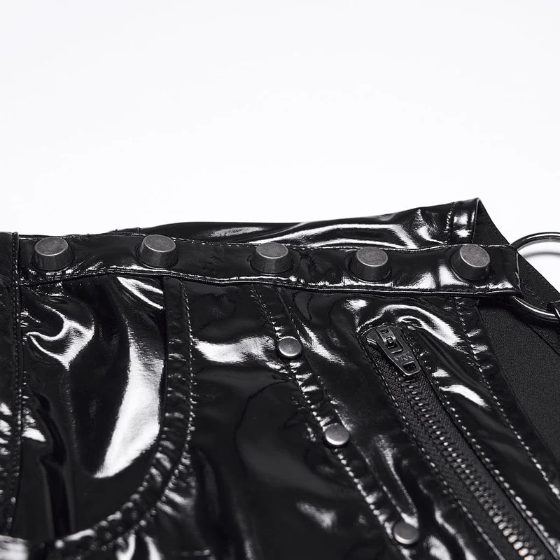 Punk-Shorts für Damen mit Nieten, Reißverschlüssen und Cut-outs