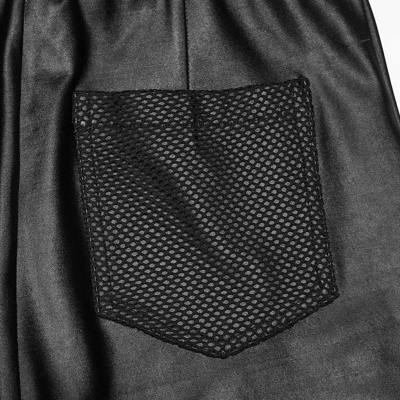 Punk Leggings für Damen mit Ösen- und Reißverschluss-Einsätzen aus Mesh