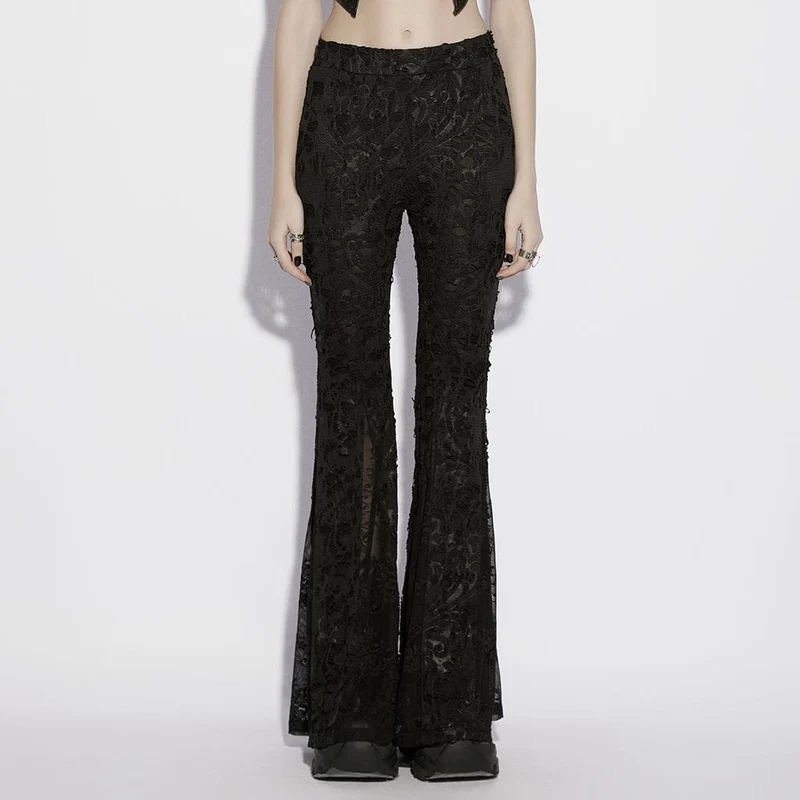 Gothic-Hose mit Blumenmuster und ausgestelltem Rock für Damen