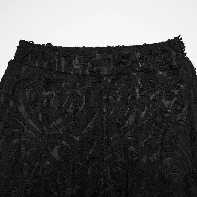 Gothic-Hose mit Blumenmuster und ausgestelltem Rock für Damen