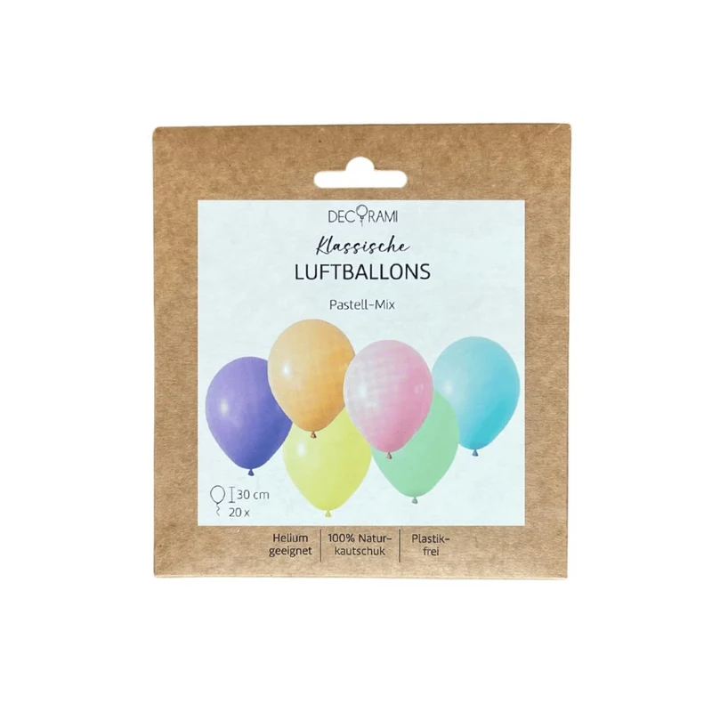 Luftballon-Set Pastell-Mix 20 Stk. Ø 30cm
