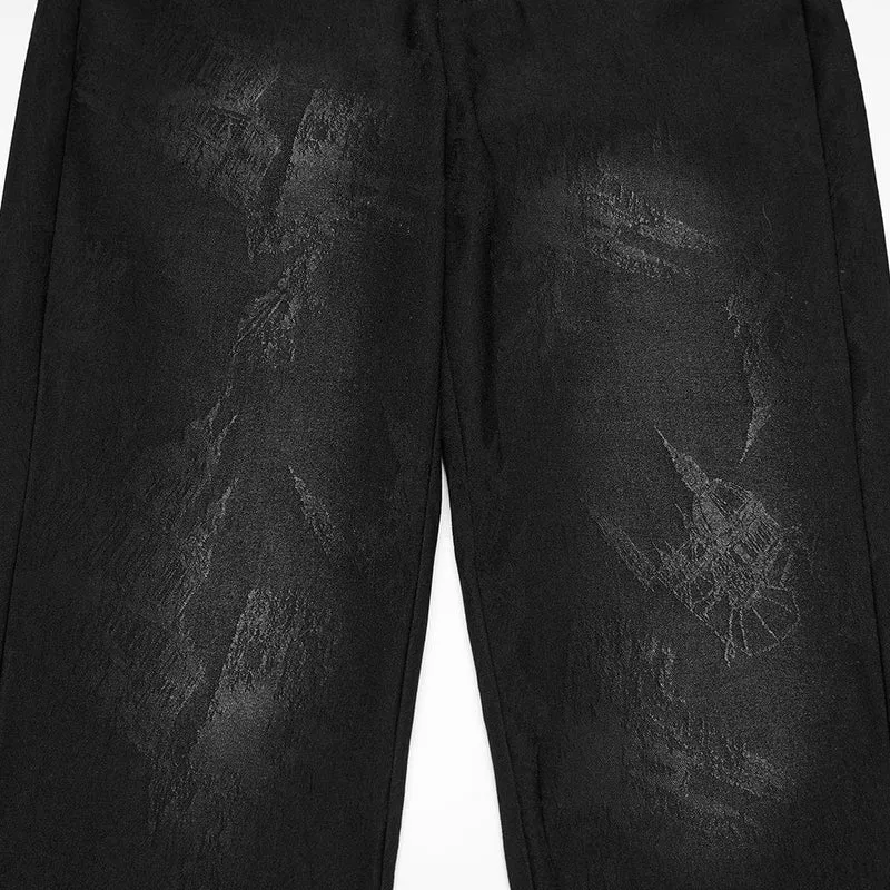 Gothic-Jacquard-Hose für Damen mit Schnallenverschluss