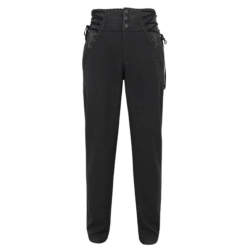 Gothic Riemchenhose mit hoher Taille für Herren
