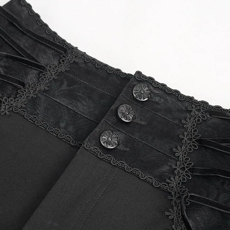 Gothic Riemchenhose mit hoher Taille für Herren