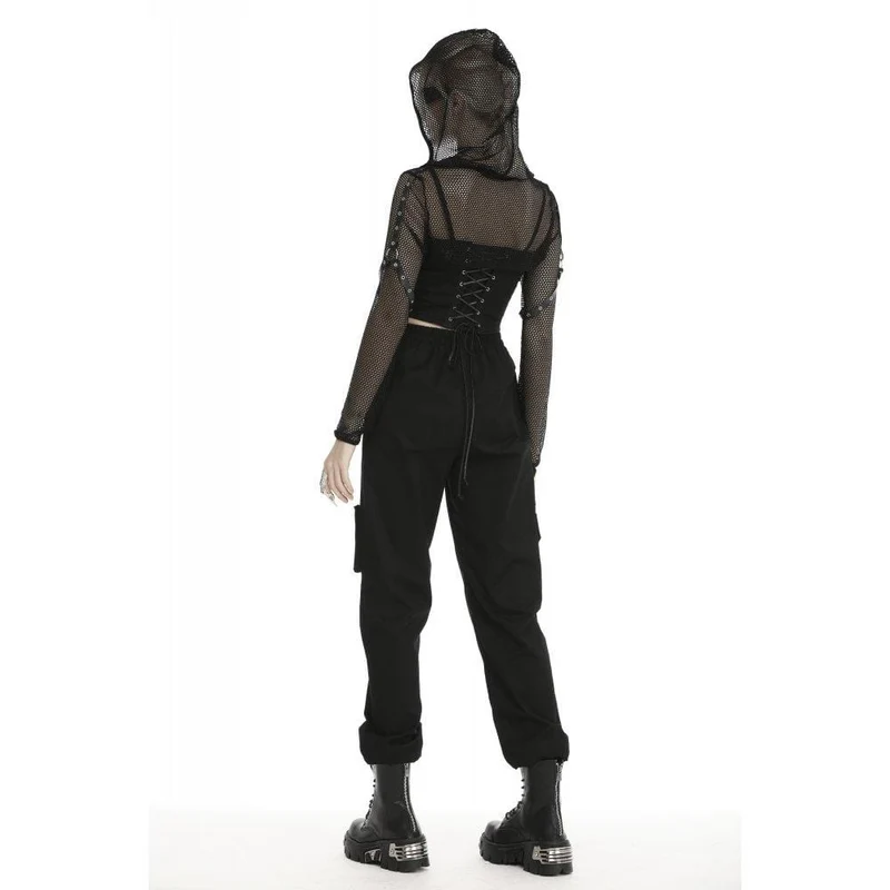 Gothic Fishnet Mesh Hooded Capes für Damen