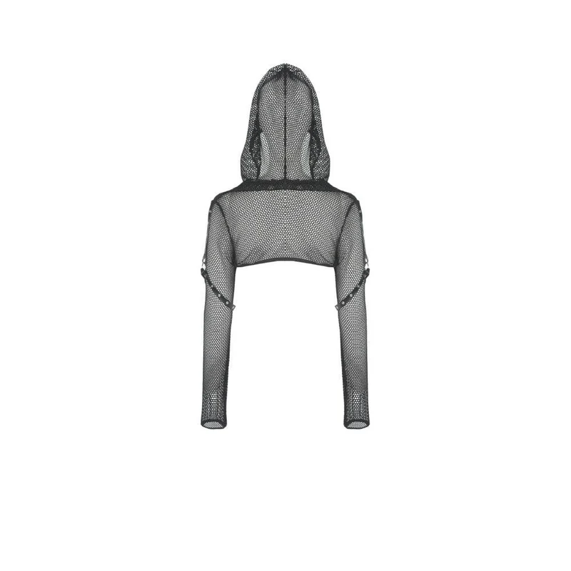 Gothic Fishnet Mesh Hooded Capes für Damen