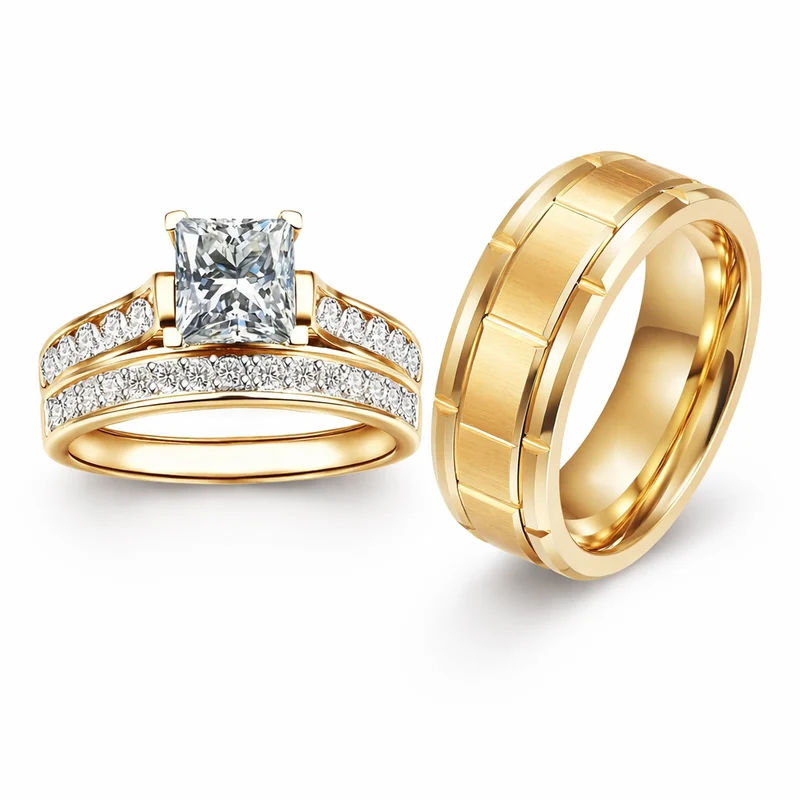 Couple Band Rings Gold