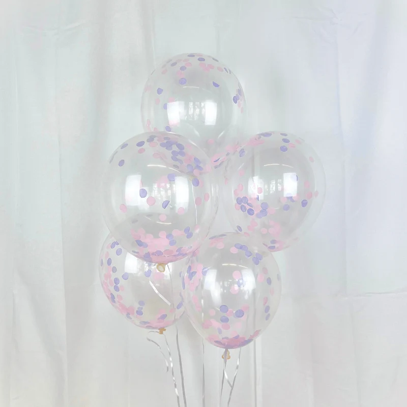 Luftballon-Set Konfetti Rosa & Lila 5 Stk.