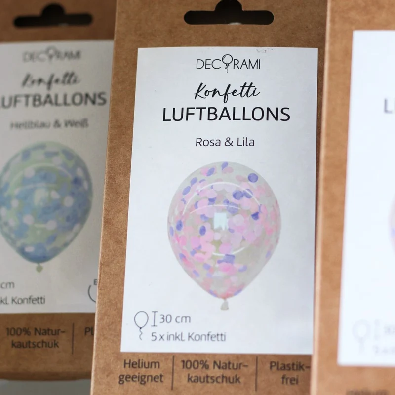 Luftballon-Set Konfetti Rosa & Lila 5 Stk.
