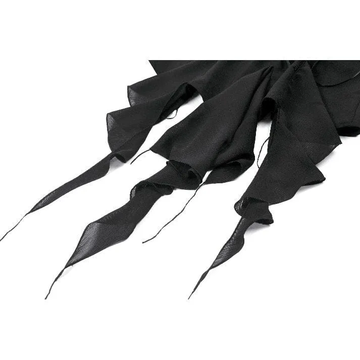 Gothic-Bluse mit tiefem Ausschnitt und Puffärmeln für Damen