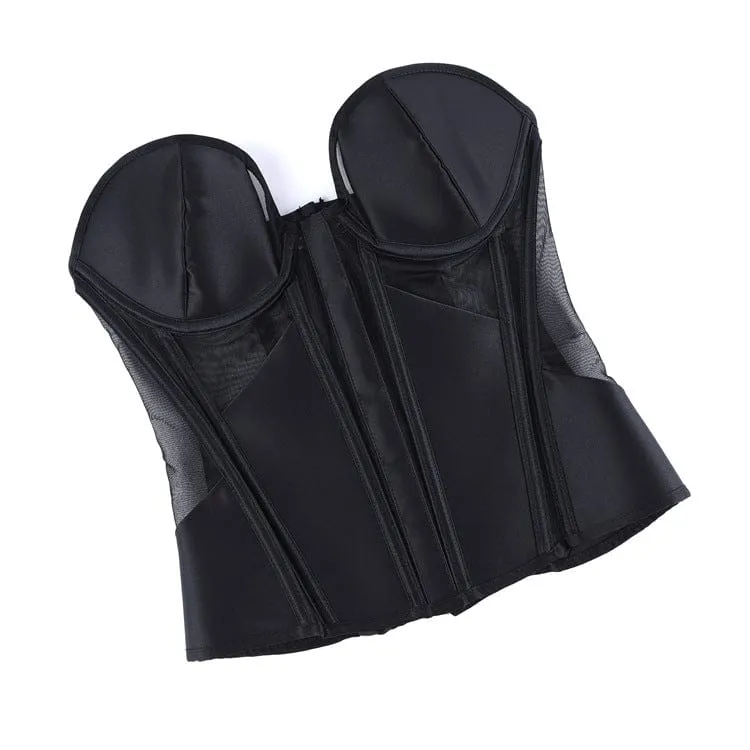 Gothic-Korsett für Damen, transparent, mit Schnürung, über der Brust