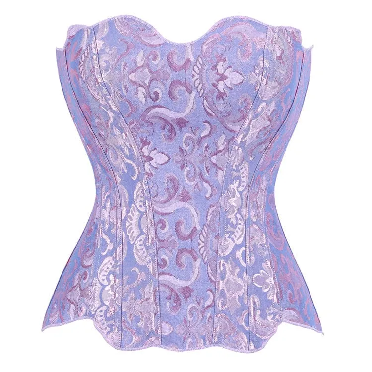 Gothic-Korsett für Damen mit unregelmäßigem floralem Jacquardmuster und Überbrustumfang