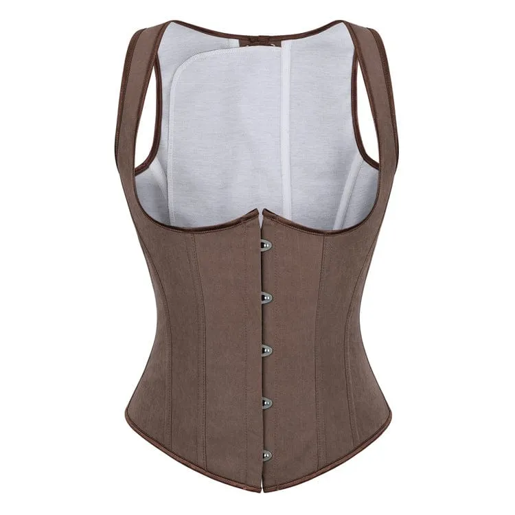 Gothic-Unterbrustkorsett für Damen, einfarbig, zum Schnüren