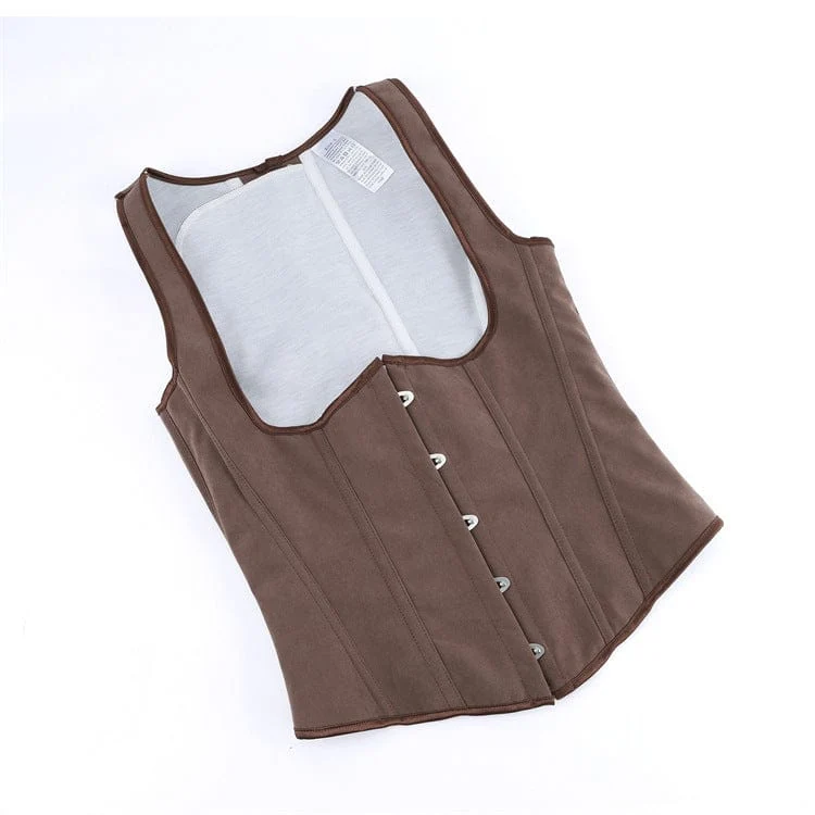 Gothic-Unterbrustkorsett für Damen, einfarbig, zum Schnüren