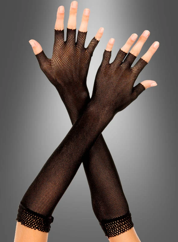 Fingerlose Netzhandschuhe lang