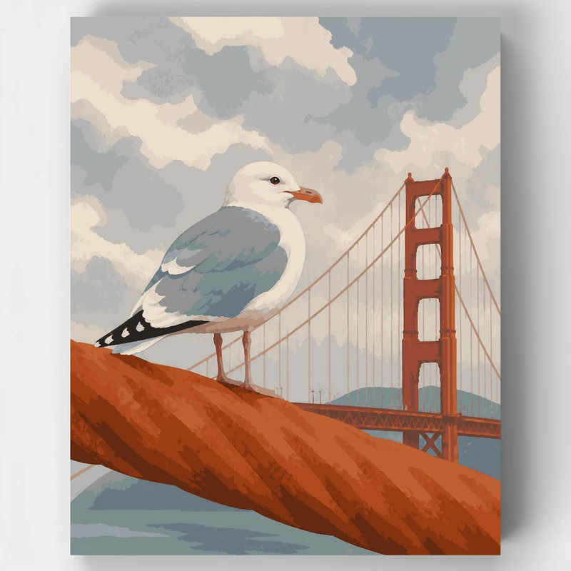 Seagull on the Bridge - Paint by Numbers Kit