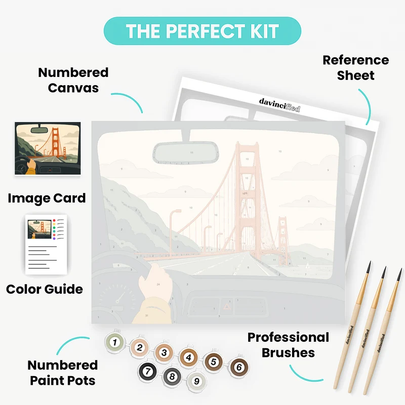 Bridge Through the Windshield - Paint by Numbers Kit