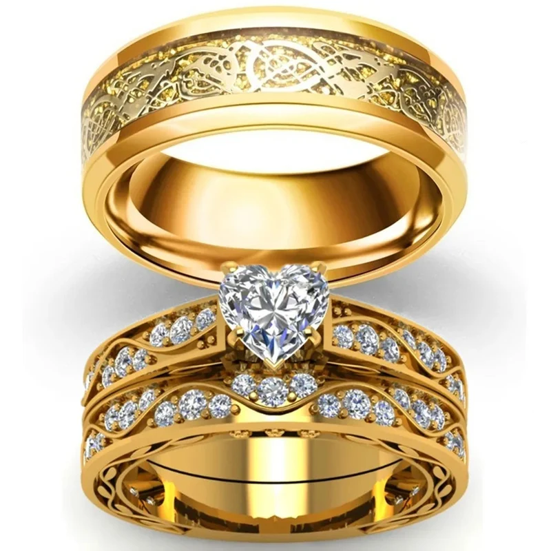 Unique Couple Rings Gold