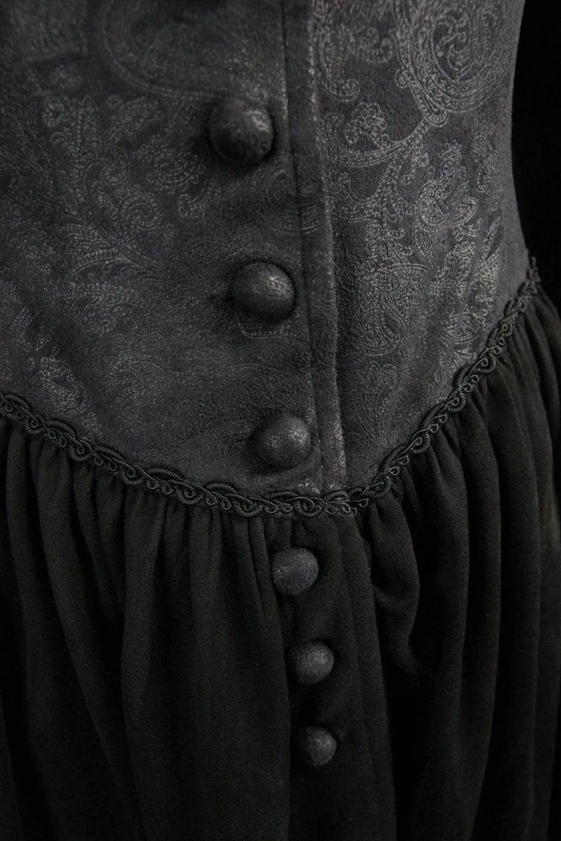 Damen Goth Knöchel Kleid Mit Kapuze und Engelsärmeln