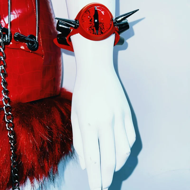 Metallic fluffy chain rivet PU leather top