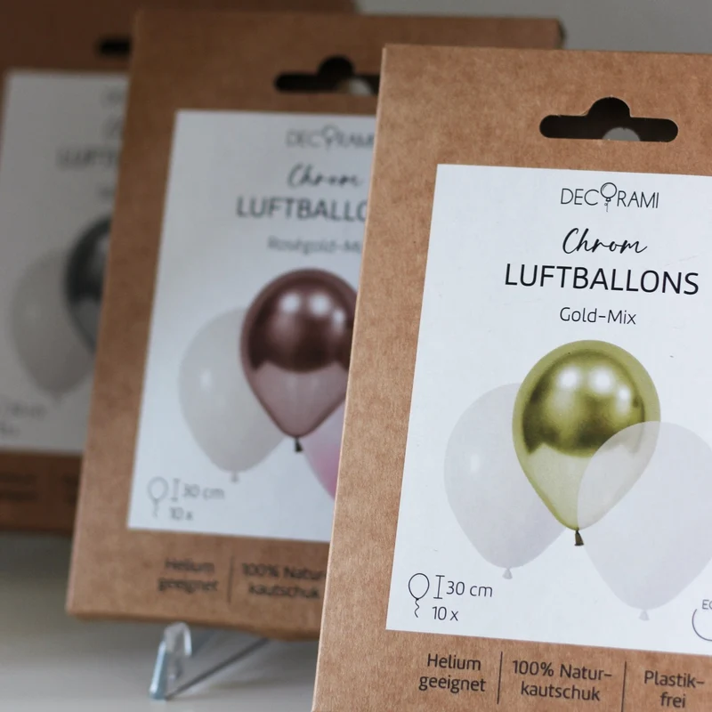 Luftballon-Set Chrom-Mix Gold 10 Stk.