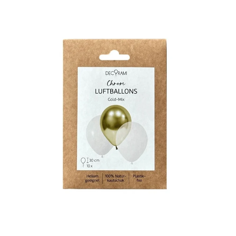 Luftballon-Set Chrom-Mix Gold 10 Stk.