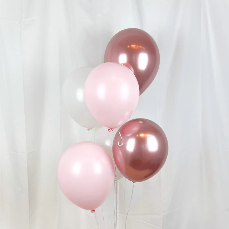 Luftballon-Set Chrom-Mix Roségold 10 Stk.