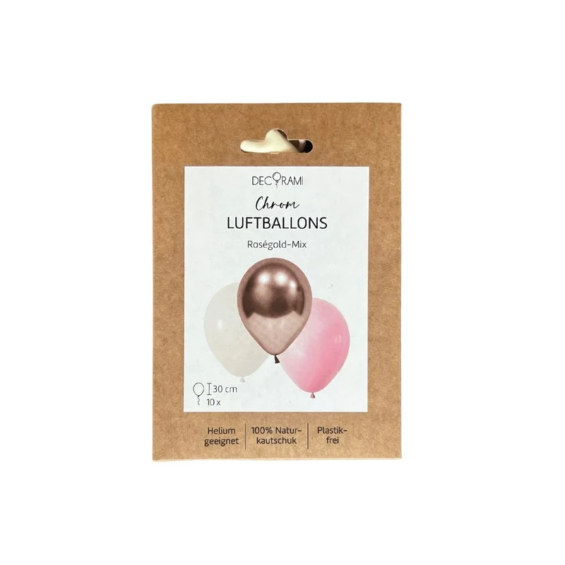 Luftballon-Set Chrom-Mix Roségold 10 Stk.