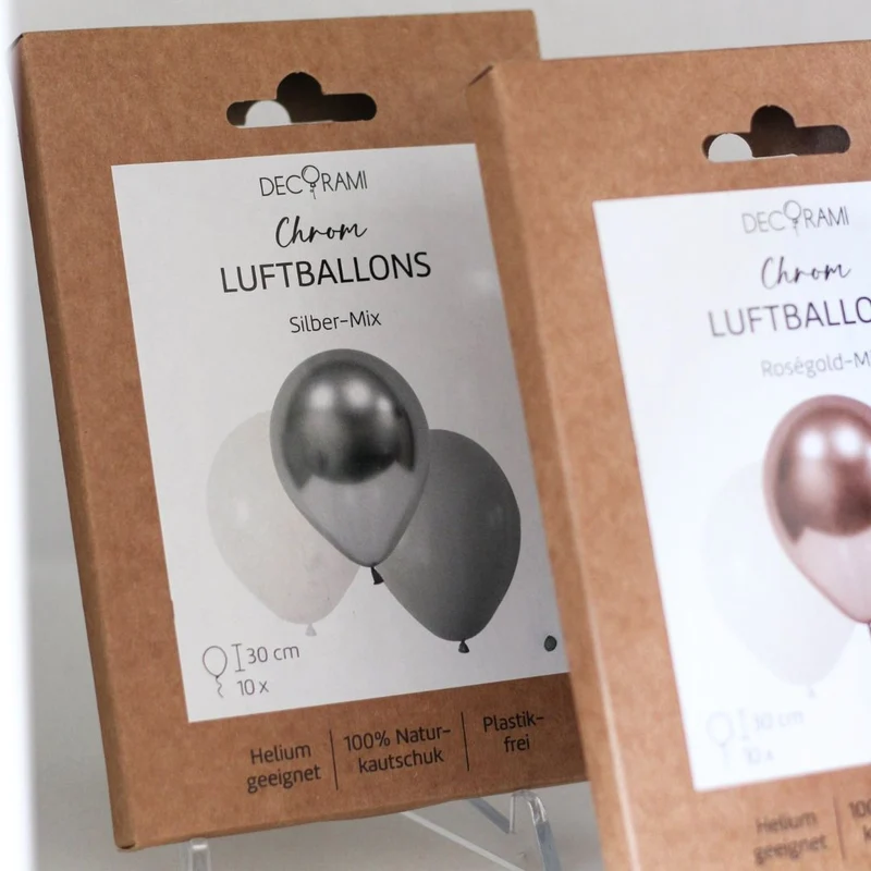 Luftballon-Set Chrom-Mix Silber 10 Stk.