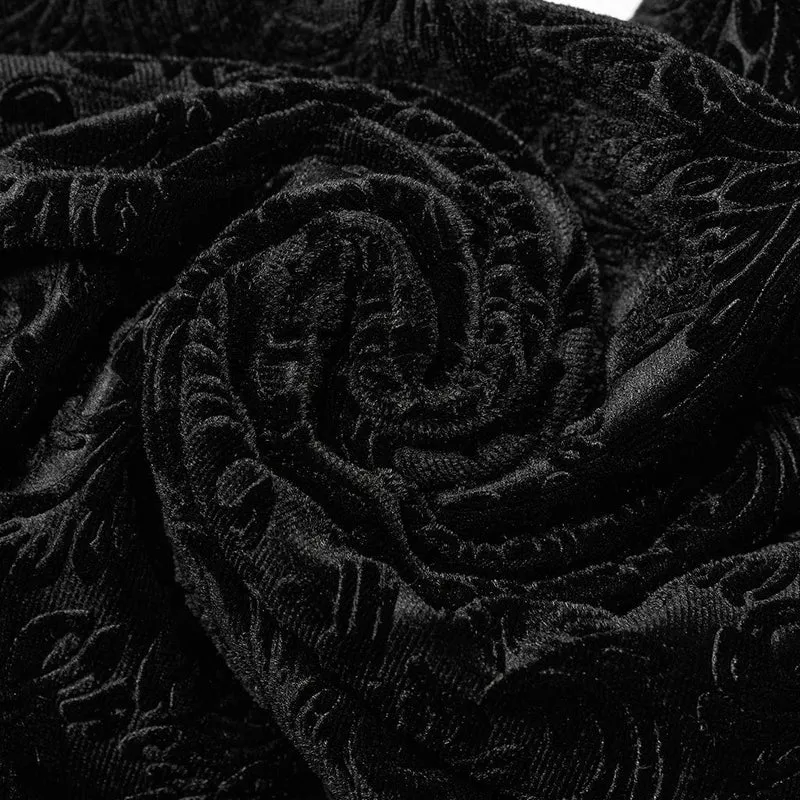 Damen-Gothic-Schnürsamt-Schlaghose aus Samt in Schwarz