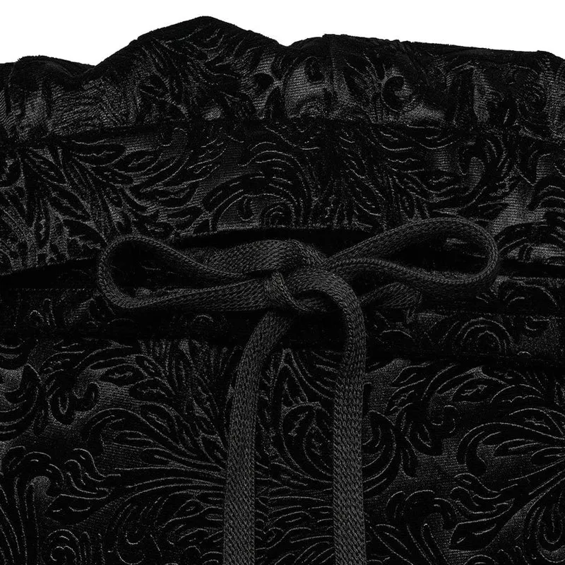 Damen-Gothic-Schnürsamt-Schlaghose aus Samt in Schwarz