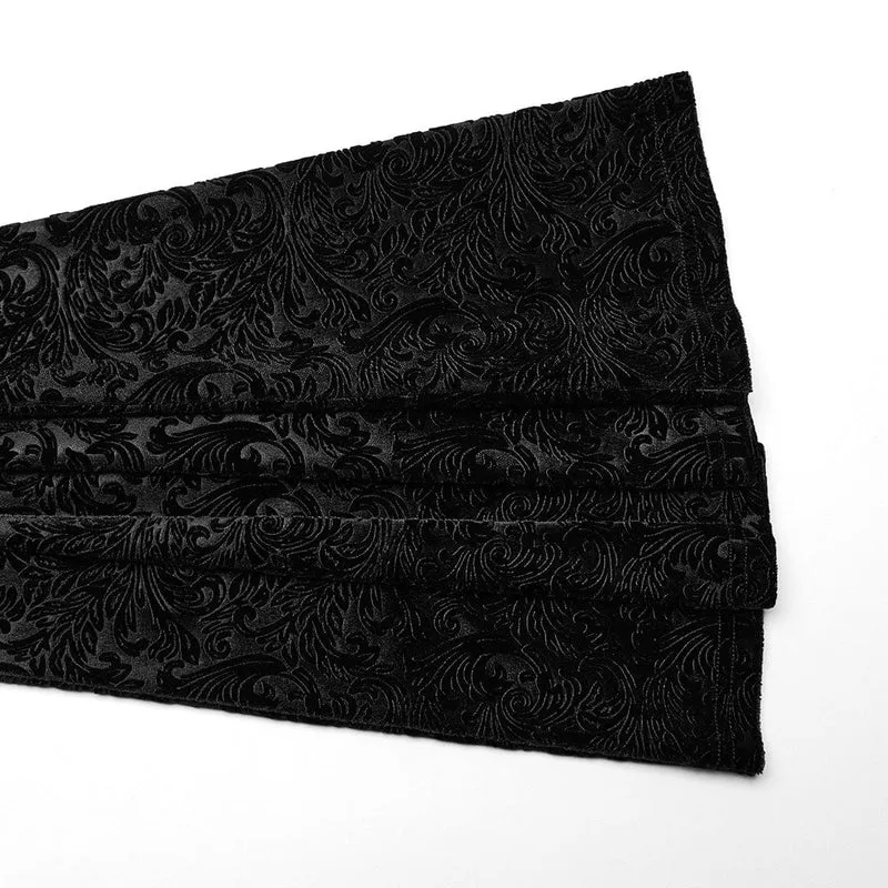 Damen-Gothic-Schnürsamt-Schlaghose aus Samt in Schwarz