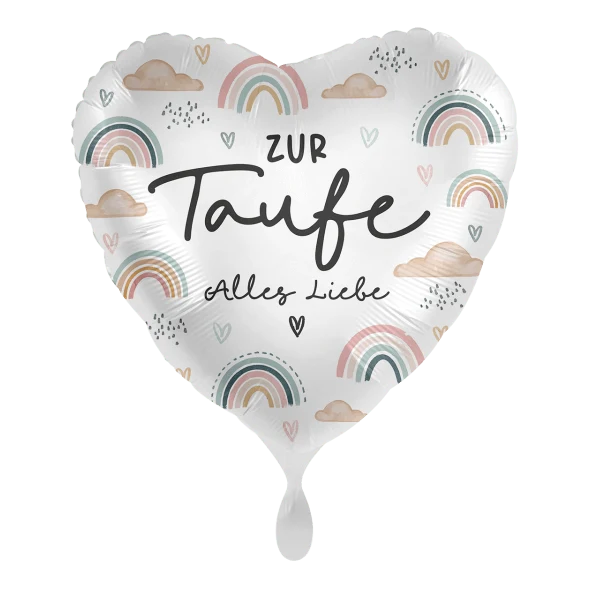 Herzballon "Zur Taufe Alles Liebe"