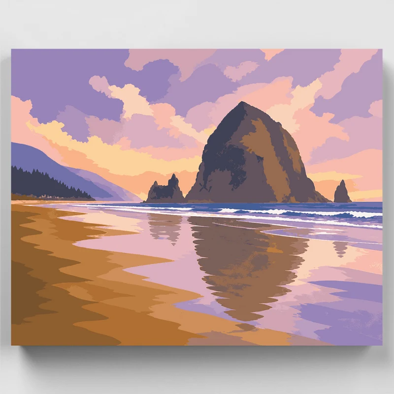 Foggy Haystack Rock - Paint by Numbers Kit