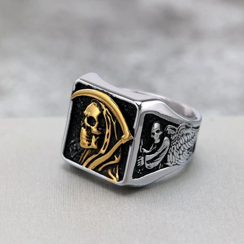Punk-Skelett-Sense-Todesring für Männer